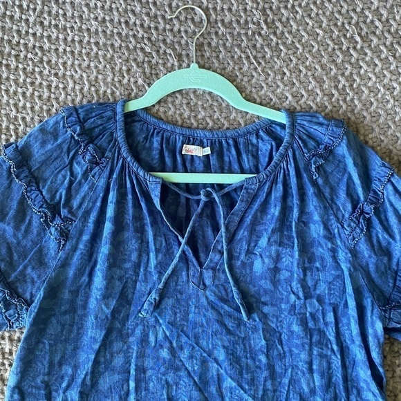 FAHERTY Bodhi Floral Raglan Sleeve Ruffle Top in Sz M - Picture 6 of 7